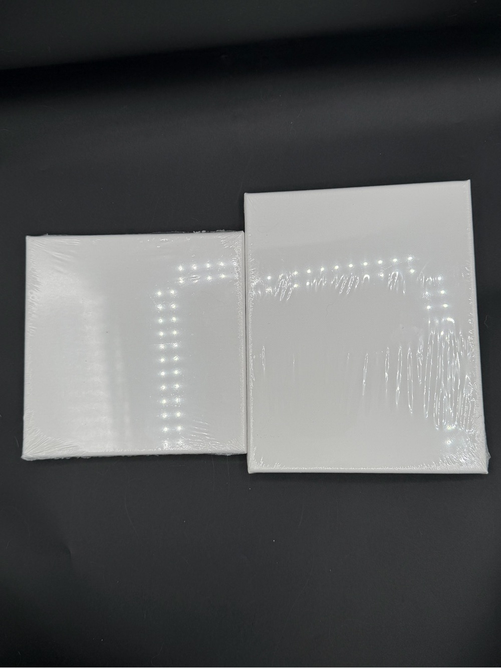 Lot of 2 Blank White Stretched Canvases 8x8 & 10x8 New Sealed